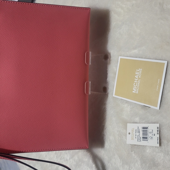 Michael Kors Pink Saffiano Leather Wristlet - Picture 3 of 9